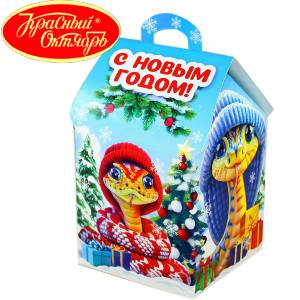 Сладкий подарок на Новый Год в картонной упаковке весом 600 грамм по цене 654 руб в Арамиле