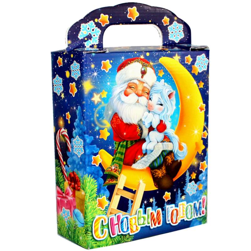 Сладкий подарок на Новый Год в картонной упаковке весом 800 грамм